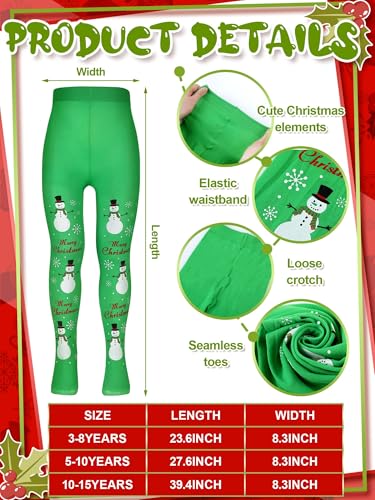 Bencailor 3 Pairs Girls Pantyhose Tights for Dance Christmas Girls Stockings Snowflake Printed Leggings Seamless Stockings3