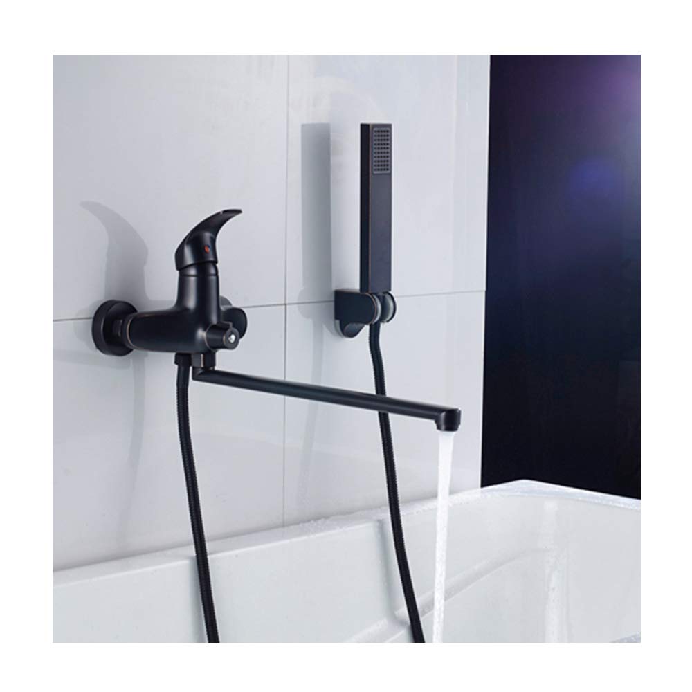 Mitigeur de baignoire rétro mural en laiton rectangulaire bronze