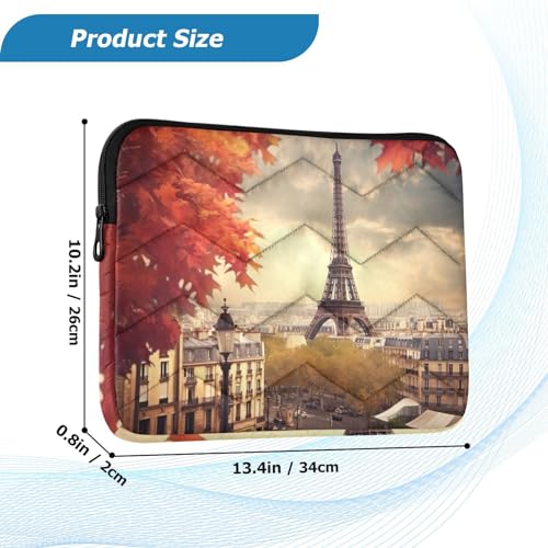 Funda para portátil 13-14 pulgadas Torre Eiffel impermeable y resistente a golpes miniatura 3