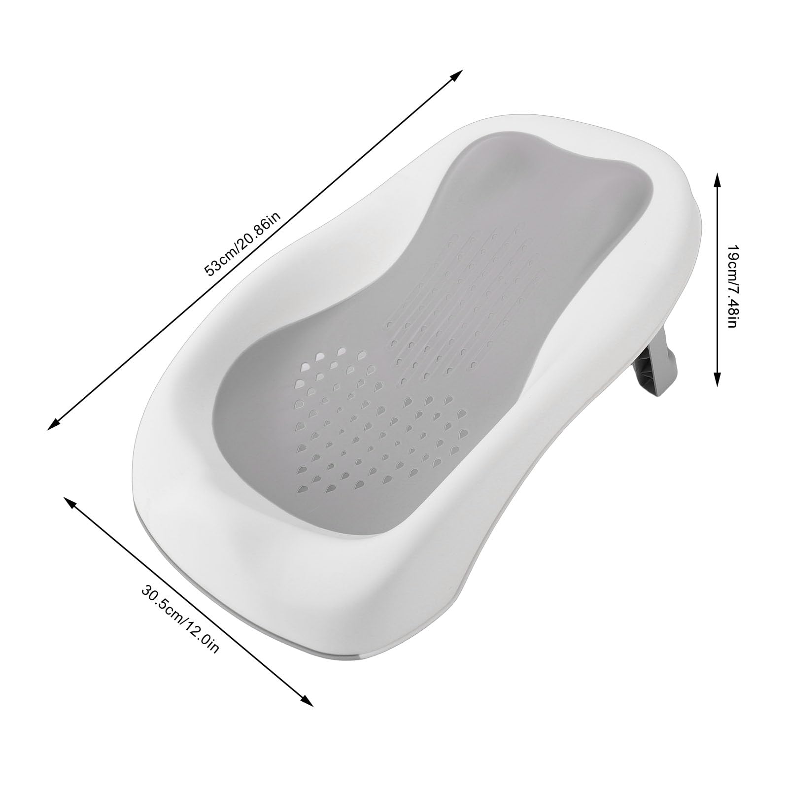 FTVOGUE Supporto per Bagnetto, Materiale Ergonomico TPE PP, Supporto Portatile per Neonati per Neonati 6 Mesi, Ideale per la Sicurezza e il Comfort del Bagnetto (GRAY)