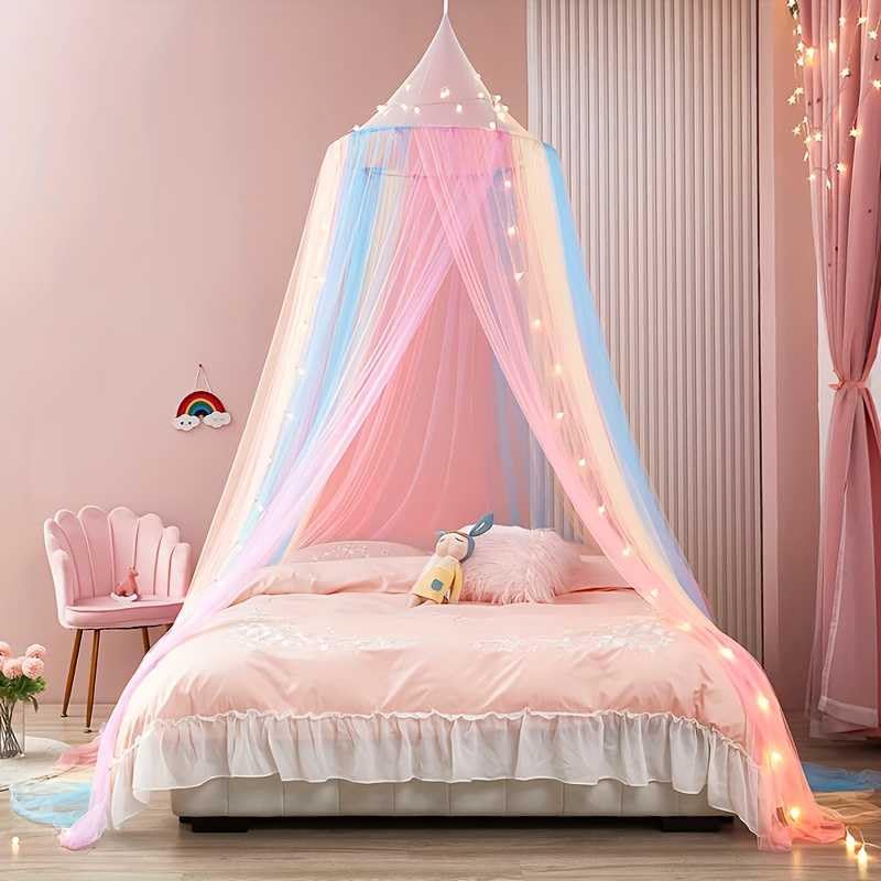 Princess Style Mosquito Net Canopy with Valance - Image 2 thumbnail