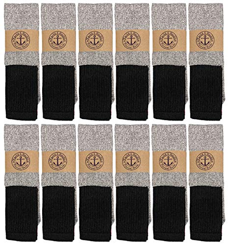 Image of Yacht & Smith Thermal Boot Crew And Tube Socks, Unisex Bulk Cold Resistant Weather Socks