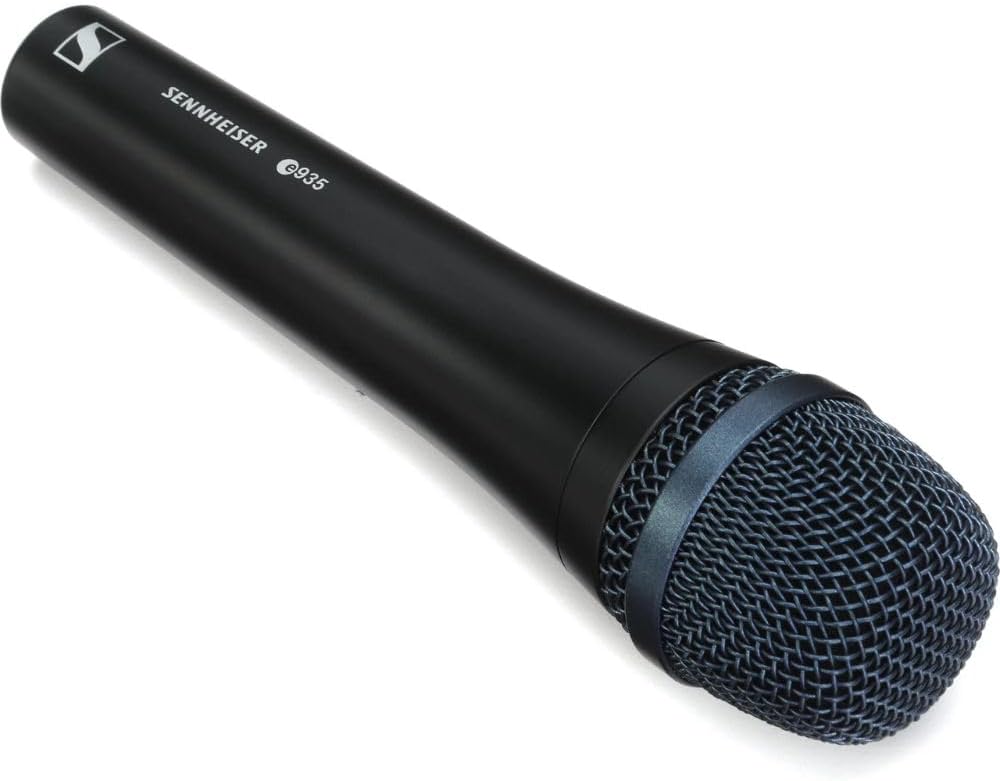 Sennheiser E 935 Cardioid Dynamic Vocal Microphone Bundle w/Pig Hog PHM10 8mm Mic Cable Polishing Cloth