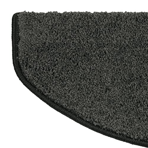 Puszyste kudłate maty na schody, zestaw 15 sztuk, antypoślizgowe, samoprzylepne podkładki dywanowe, nugat, półokrągły design, 19 x 56 cm, dla bezpiecznej i stylowej dekoracji domu