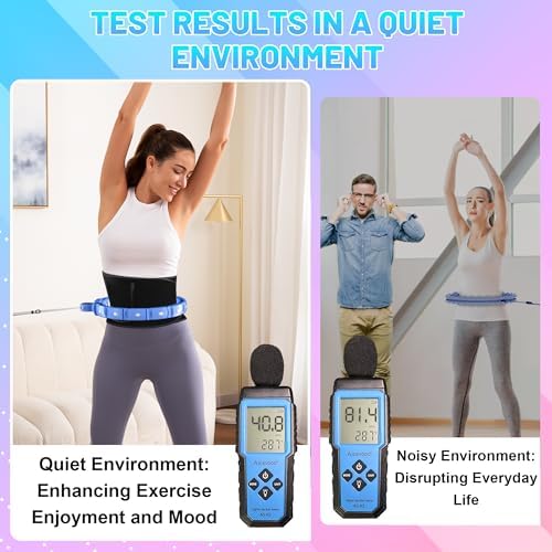 Weighted Workout Hoop for Adult Weight Loss - 48" Fit Hoop Plus Size, Quiet Fitness Circles with Waist Trainer Belt and Body Tape Measure - Abs Exercise Equipment for Home 3 51ZCubrrFHL. AC