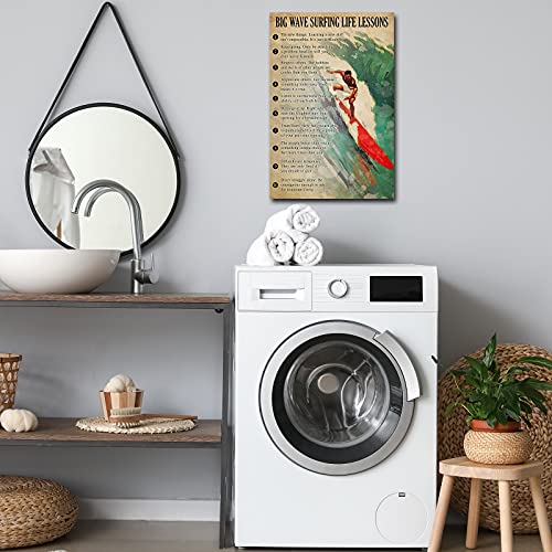 Retro Surf Wall Art Quotes Educational Posters Motivational Pictures Modern Surfing Poster Canvas Prints Painting Decor For Girls Christmas Gifts Unframed 12X18 Inch(30X45Cm) #TOP2
