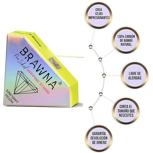 Vista 20 de BRAWNA 2 unidades de cuerda de microblading rosa para medición de cejas - Suministros PMU - Kit de microblading