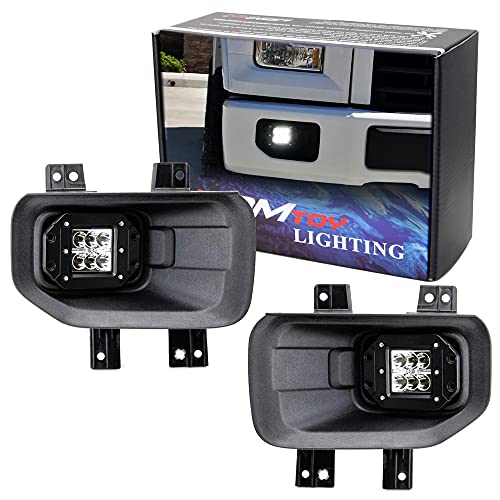 iJDMTOY 24W LED Fog/Lamp Driving Kit Compatible with 2015-20 Ford F-150 & 2017-20 Ford F-250 F-350, Includes (2) High Power CREE Xenon White LED Pods & Set of Mounting Brackets