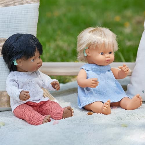 Image of Miniland Doll 15'' Caucasian Girl with Hearing Implant (Box) - Made in Spain, Anatomically Correct, Quality