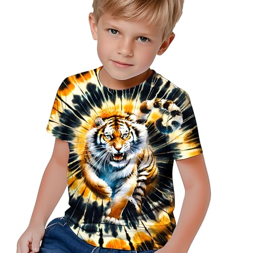 Kids Tie Dye Shirts for Boys Girls Outfit Clothes Children Hippies Short Sleeve Tees Tie-Dye T Shirt 6-16 Years