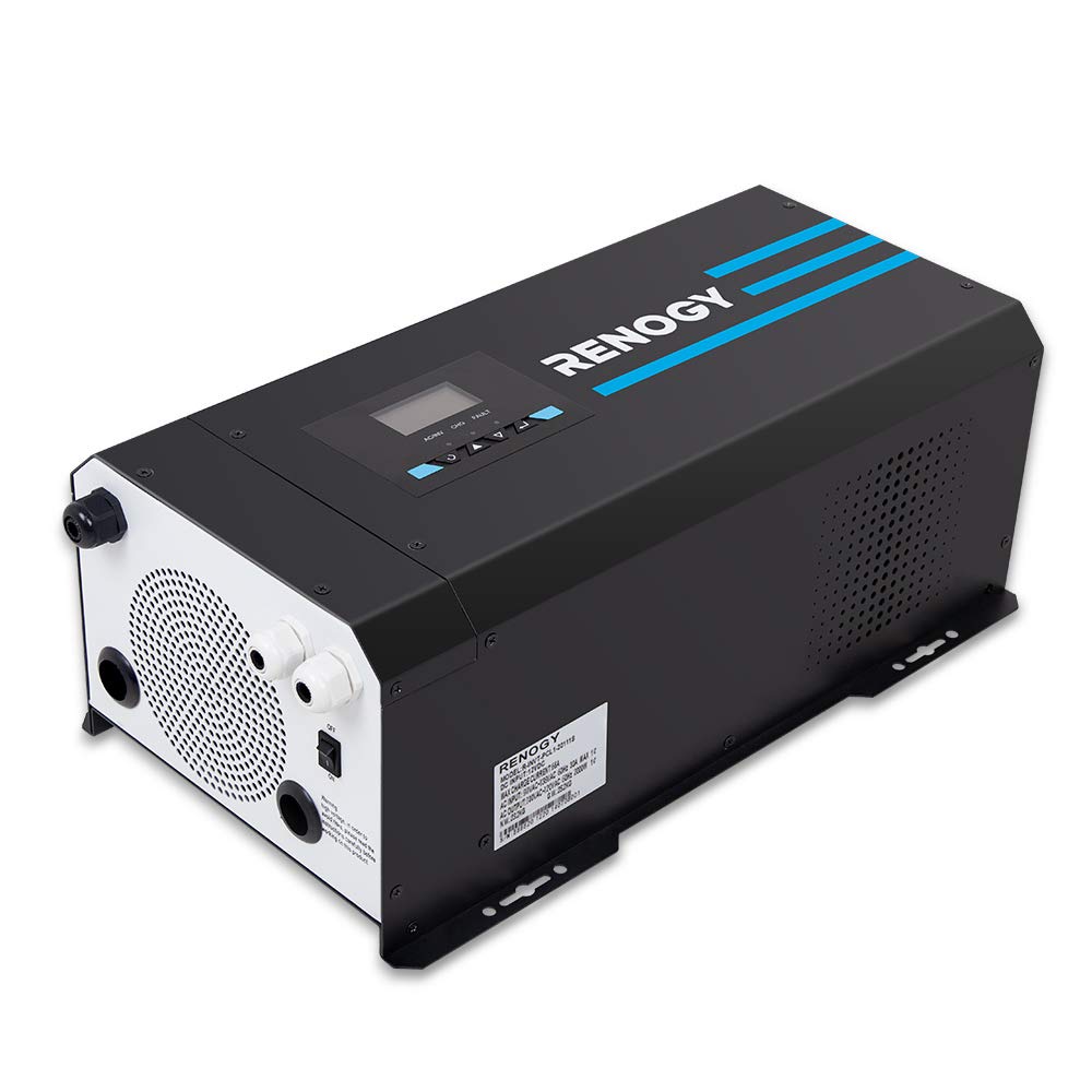 Renogy 3000 Watt 12V DC to 120V AC Pure Sine Wave Inverter Charger w/LCD Display, 3000W, Lithium Battery Compatibility 9000W Surge. Battery is wrapped and new in the box.
