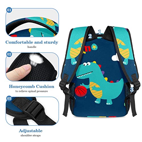 Sacs à dos Daypack dinosaure pour adolescents avec trousse scolaire multicolore