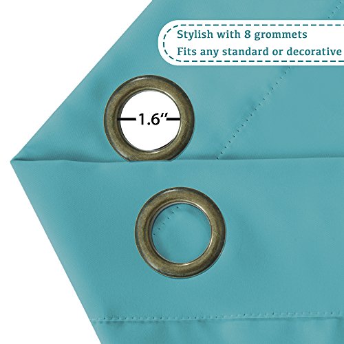 Living Room Blackout Curtains Three Pass Microfiber Noise Reducing 84 Inch Length Room Darkening Drapes For Bedroom, Energy Saving Window Treatment Panels For Living Room, Aqua, 2 Panel, 52 By 84 Inch #TOP4