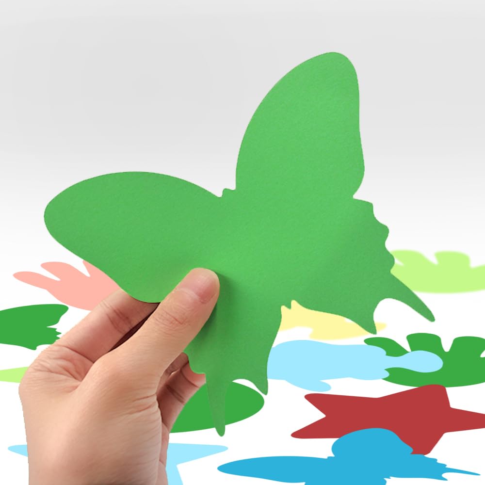 135 PCS Multicolor Cut Paper,AFUNTA Bulletin Board Paper Butterfly Star Cutouts DIY Handprint Paper Die Cuts for Bedroom Classroom Party Decor, Wall Stickers - Image 4