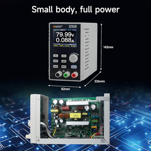Image of OWON Lab Power Supply (0-80V 0-10 A), Programmable Max 500w Out Power Bench DC Power Supply with 2.8inch LCD Display and Output Enable /Disable Button SPE8105