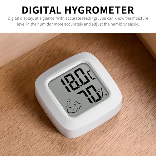 Image of Cigar Humidor Clear Acrylic Humidor Spanish Cedar Plank Cigar Case Box Plastic Portable Airtight Container Holds 40-60 Cigars with Hygrometer and Humidifier(Medium)