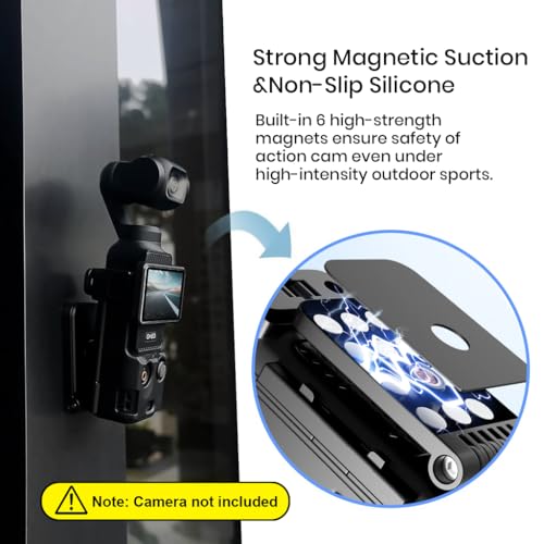 Image of ZORBES Magnetic Mount Stand Compatible for DJI Osmo Pocket 3 Accessories, Adjustable Osmo Pocket 3 Expansion Adapter, Magnetic Suction Case 180 Angle Adjustable Compatibility for Indoor and Outdoor