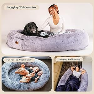 Plufl, The Original Human Dog Bed for Adults, Kids, and Pets. As Seen on Shark Tank. Comfy Plush Large Bean Bag with Memory Foam, Machine Washable, and Durable. Perfect nap and Floor Bed - Arctic Grey Plufl, The Original Human Dog Bed for Adults, Kids, and Pets. As Seen on Shark Tank. Comfy Plush Large Bean Bag with Memory Foam, Machine Washable, and Durable. Perfect nap and Floor Bed β Arctic Grey