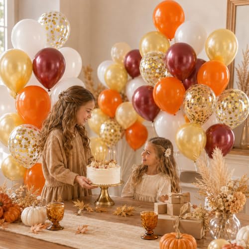 Image of Burnt Orange Brown Balloon, 12Inch Fall Balloon for Autumn Party Decoration