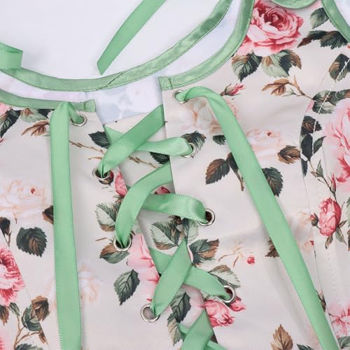 Corset gainant vert taille S avec fermeture éclair et lacets - 2