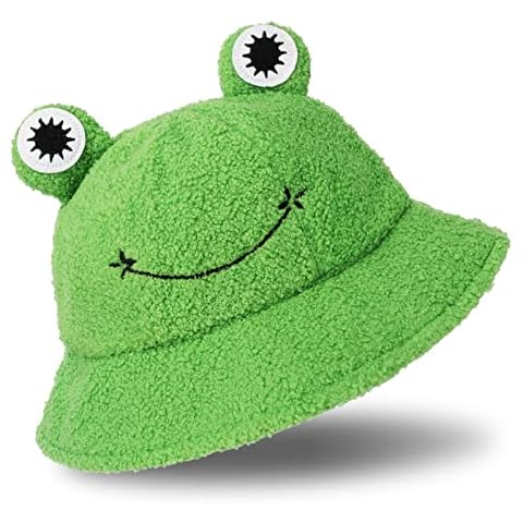 Whaline Cute Green Frog Bucket Hat Cover