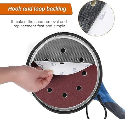 180mm Schleifpapier Körnung 40, 30Pcs Schleifblätter 180mm Klett Schleifscheiben für Trockenbau Langhalsschleifer Schleifmaschine(8 Loch)