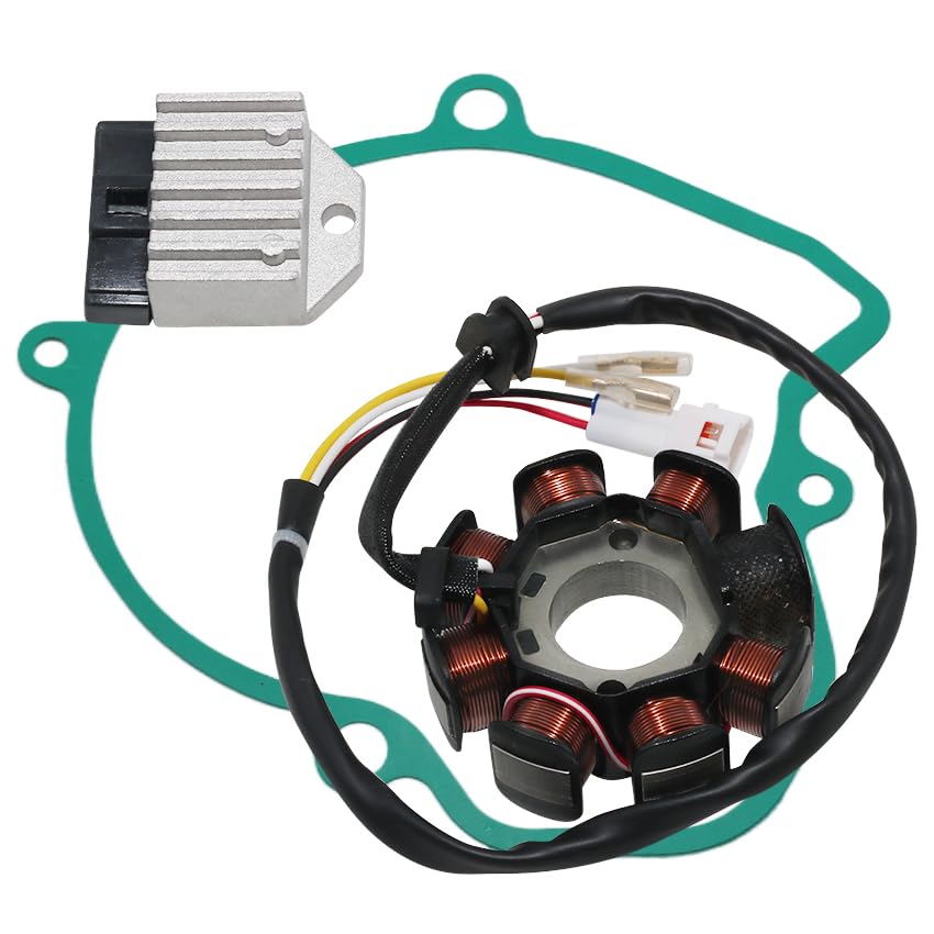 Stator Coil Rectifier Stator Gasket for KTM 250 400 450 520 525 540 Stator Coil Rectifier Stator Gasket Stator Coil OEM 59039104000 59039104200 Rectifier OEM 50311034000 Stator Gasket OEM 59030040000