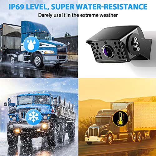 Image of eRapta HD 1080p Backup Camera System Kit,10-inch Reversing Monitor with Quad Split Recording IP69 Waterproof, Rear View Side View Cameras, Backup Camera for RV Truck /Trailer /Tractor /Box /Camper AYX104