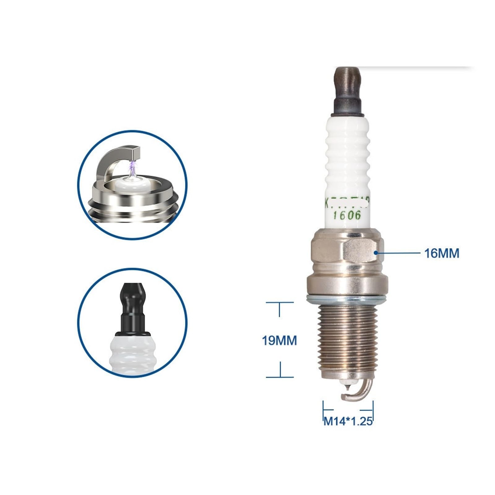Bujías de iridio platino K7RTIP de repuesto (2-8 unidades) 6872/BKR6EQUA 7963/PFR7Q 1675/PFR7S8EG 1214066 55576026(2 pieces with box)