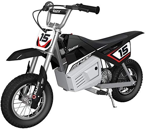 Razor MX400 Dirt Rocket Kids Ride On 24V Electric Toy Motocross Motorcycle Dirt Bike, Speed 14 MPH, for Kids Ages 13+ or 140 Pounds Max Weight, Black