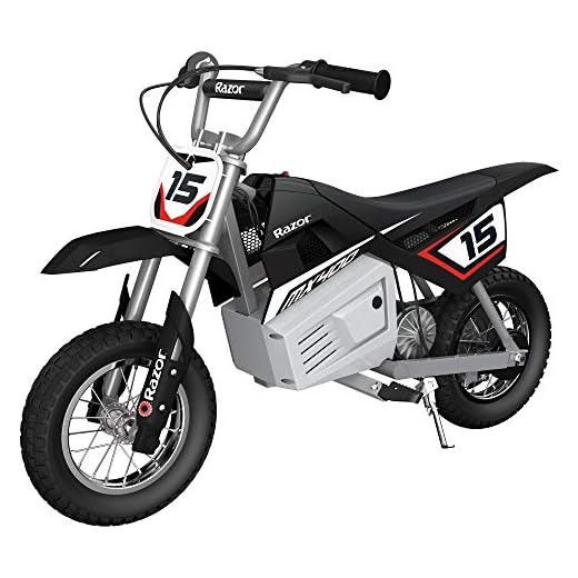 Razor MX400 Dirt Rocket Kids Ride On 24V Electric Toy Motocross Motorcycle Dirt Bike, Speed 14 MPH, for Kids Ages 13+ or 140 Pounds Max Weight, Black
