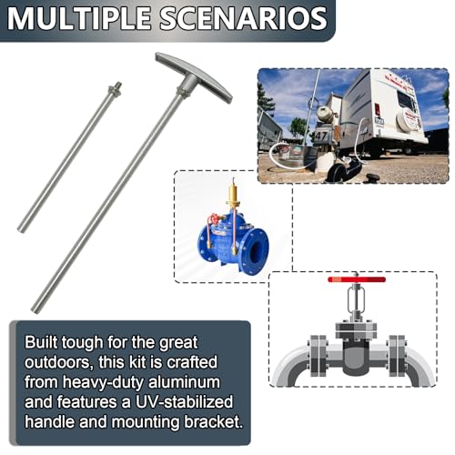 Image of 2 Pack RV Waste Valve Handle Replacement Universal Fit RV Waste Valve Tube Extension Kit RV Dump Valve Handle Replacement Set