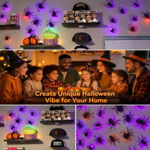 Xiaonanen Spider Halloween Decorations 36 Pack, 3D Spider Wall Decor Set - image 5
