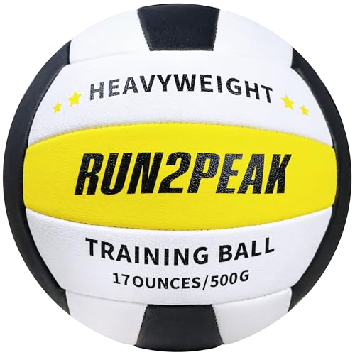 Image of RUN2PEAK Heavy Weight Volleyball Ball Official Size 5 Setter Training Volleyballs PU Practice Volley Balls for Indoor Rebounder Equipment Setters Weighted Volleyball Setting Trainer