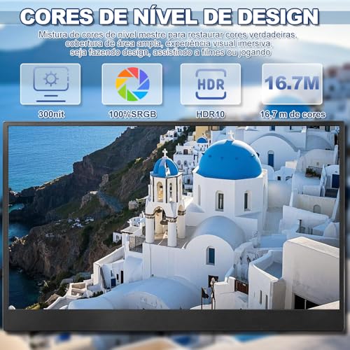 Monitor, Monitor Portátil, Extensor,15.6Inch, para Laptop para Laptop Phone, Plug And Play