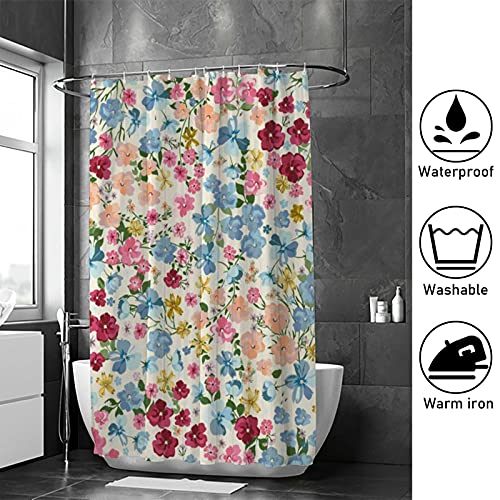 Rideau de douche lavable en machine motif floral polyester résistant 183x183 - 5