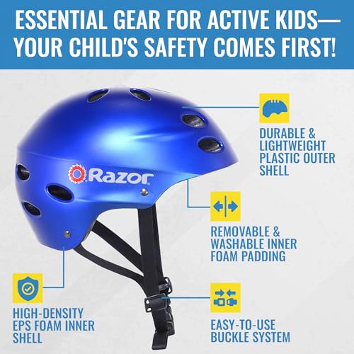 image for Razor V-17 Child Multi-Sport Helmet - Kids Helmet w/ Lightweight Plast