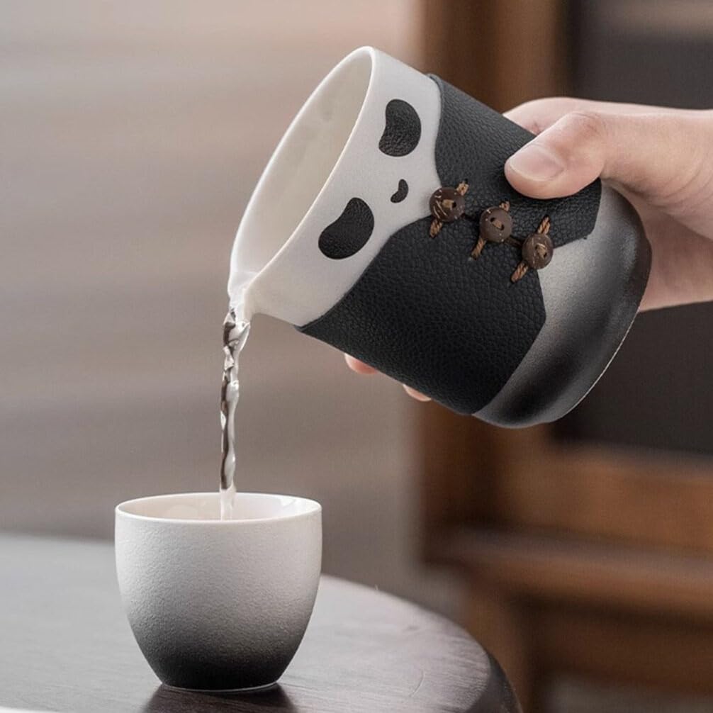 Luxshiny Tazza Di Ceramica Tema Panda Con Filtro Tazza Da Tè in Porcellana in Ceramica Adatta Per Tè Verde e Uso Domestico