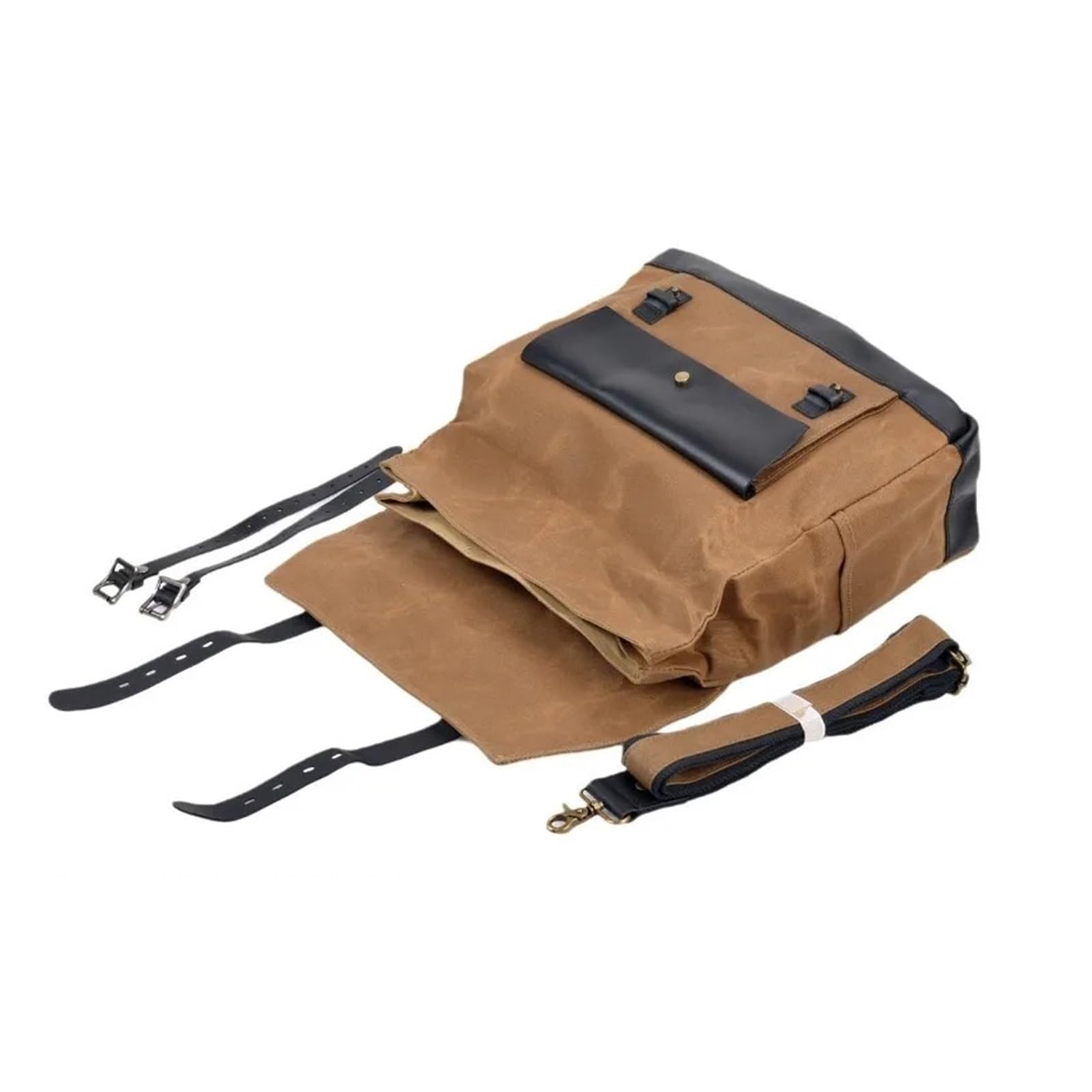 Borsa Moto Borsa Sella Per Moto Retrò Universale Impermeabile Tela Cerata Olio Messenger Motociclette Incrociatori Laterali Grande Selle Moto Bagagli(A)