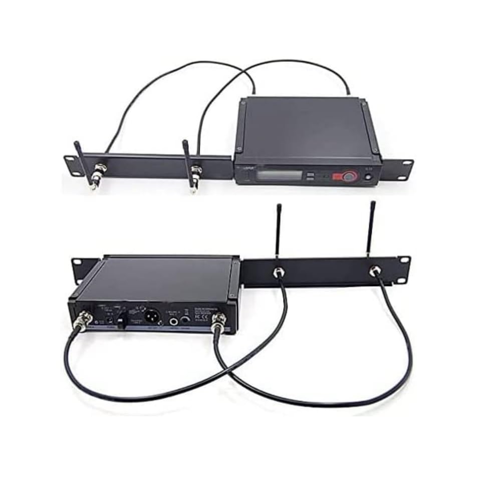 Generic Replacement UA506 Single Rack Mount Kit for Shure SLX Wireless Systems Receivers with 2 Antenna Extension Cables with BNC and Bulkhead Connector for Wireless Microphone Combination