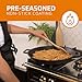 Bruntmor Pre Seasoned Cast Iron 16 inch Skillet, Dual Large Loop Handled Durable Pan, Cast Iron Breakfast Skillet, Black Pan for Grill and Deep Frying, Oven Friendly, Stovetop