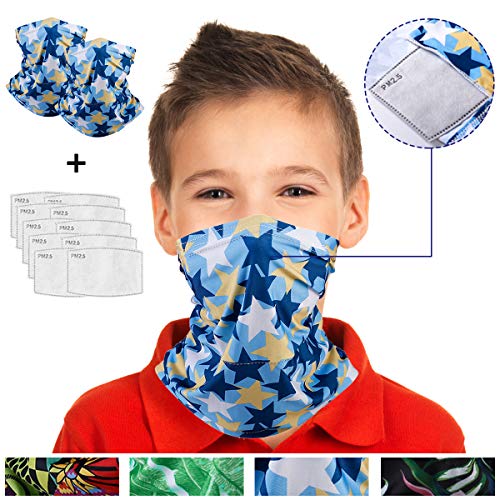 Scarf Bandana For Face Cover With Safety Carbon Filters,For Women/Men/Kids