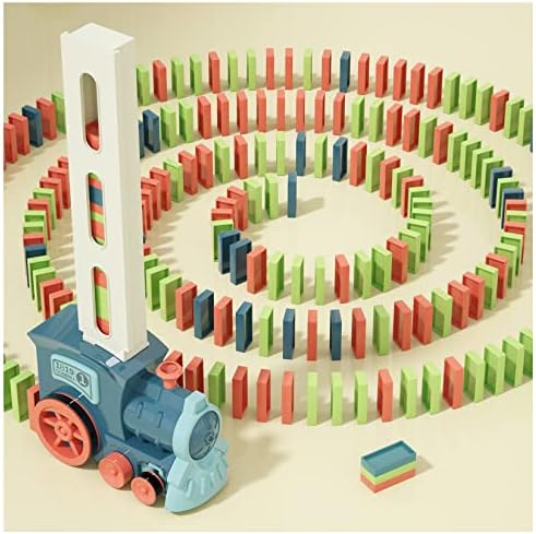 Kids Games Domino Train Toys: 180PCS Automatic Mexican Dominoes Stacking Creative Game 3+ Year Old - Stem Montessori Building Toy for Boys 4-6 - Summer Autism Birthday Gifts 5 6 Toddler Girls Ages 4-8