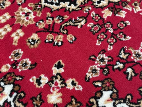 Image of TTC THREAD & TEXTURE CARPET Traditional Comfort: Power-Loomed Carpets for Living Room- Every Space Area Rug Color Red Size 3x5 Feet (90x150cm)