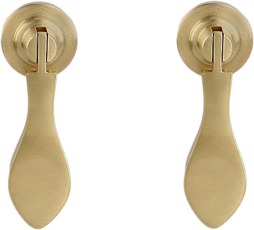 Tnbccxn E Matte Brushed Cabinet Handles, Cabinet Handles,Pure Brass Furniture Knob 2 Pcs(E Matte Brushed)