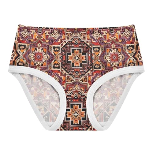 Girls Underwear Toddlers Cotton Panties for Girl Vintage Persian Rug Geometric Print Kids Undies Briefs Size 5