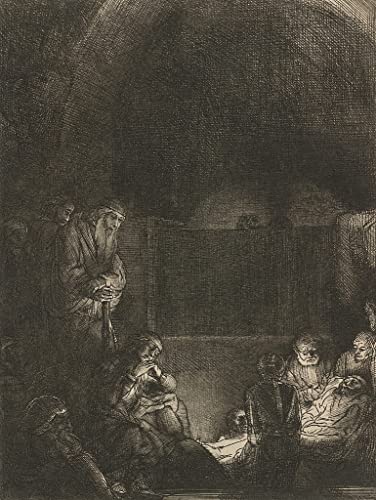 Toile Rembrandt la mise au tombeau 60x90cm pour salon