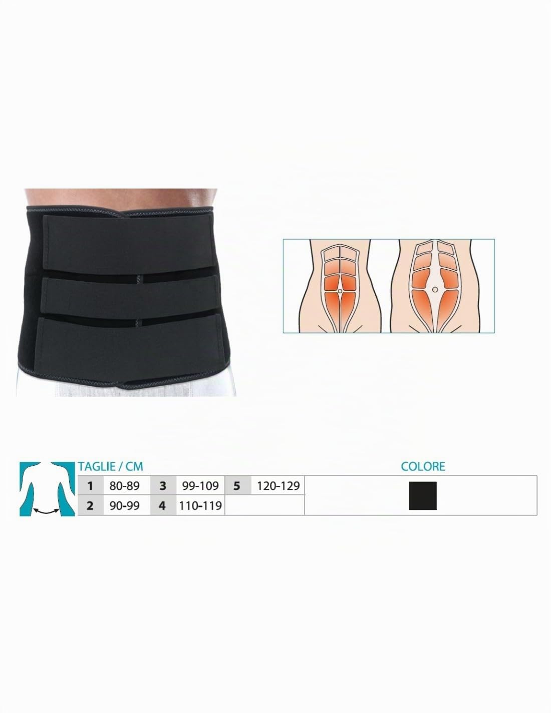 Orione Safte Fascia Toracica post operatoria NERA Size 1