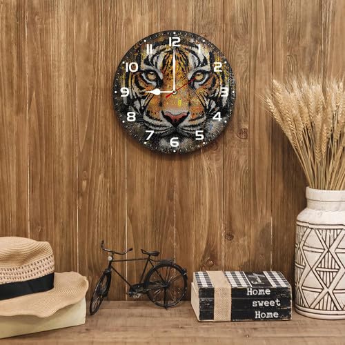 Reloj de pared analógico silencioso madera redondo 10 pulg miniatura 2