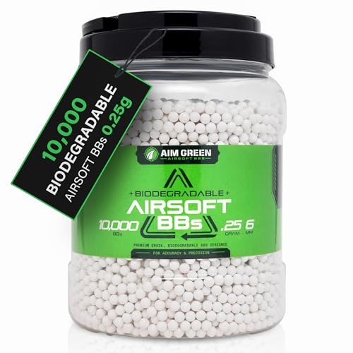 Aim Green Biodegradable Airsoft BBS Premium-Grade 6mm Airsoft BBS 20g 25g 32g 36g 40g 2 500 5 000 10 000 Count